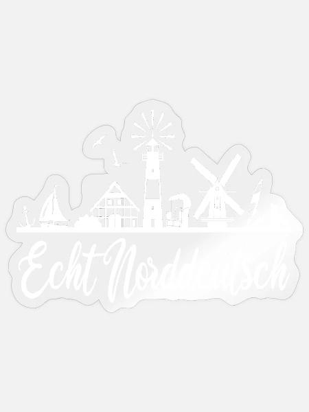 Echt Norddeutsch Küstenwindmühle Design - Sticker Größe S (10 x 10 cm) - Transparent glänzend