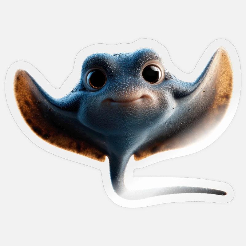 Manta Ray, Devil Ray, Stingray, Diver Sticker size S (10 x 10 cm)