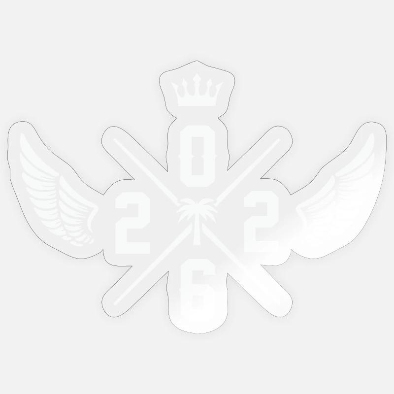 Crown Wing Palm Emblem - Sticker size S (10 x 10 cm) - transparent glossy