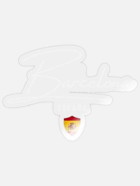 Barcelona, Spanien, elegantes Design - Sticker Größe S (10 x 10 cm) - Transparent glänzend
