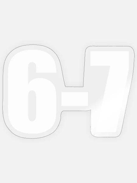 6_7_six_seven_meme_geschenk_shirt_lustig - Sticker Größe S (10 x 10 cm) - Transparent glänzend