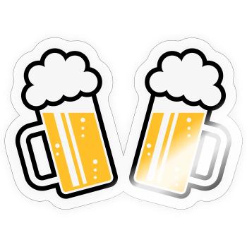 2 beer mugs Cheers, cheers! (Beer Mugs 3C) - Sticker size S (10 x 10 cm) - transparent glossy - Front