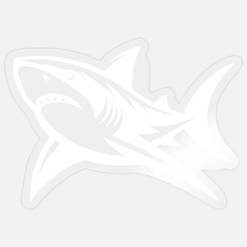 Sourire est difficile avec autant de blagues sur les dents sur le requin - Sticker taille S (10 x 10 cm) - brillant transparent