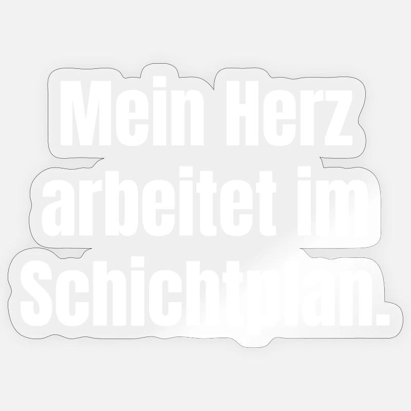 Schichtplan-Herz - Sticker Größe S (10 x 10 cm) - Transparent glänzend