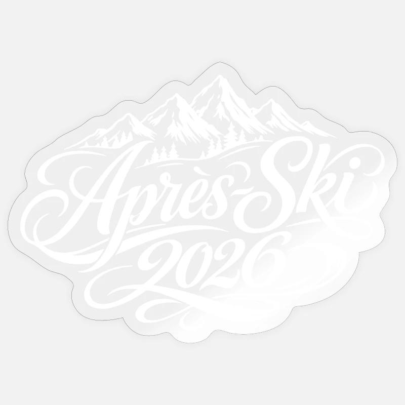 Apres Ski 2026 - Sticker Größe S (10 x 10 cm) - Transparent glänzend