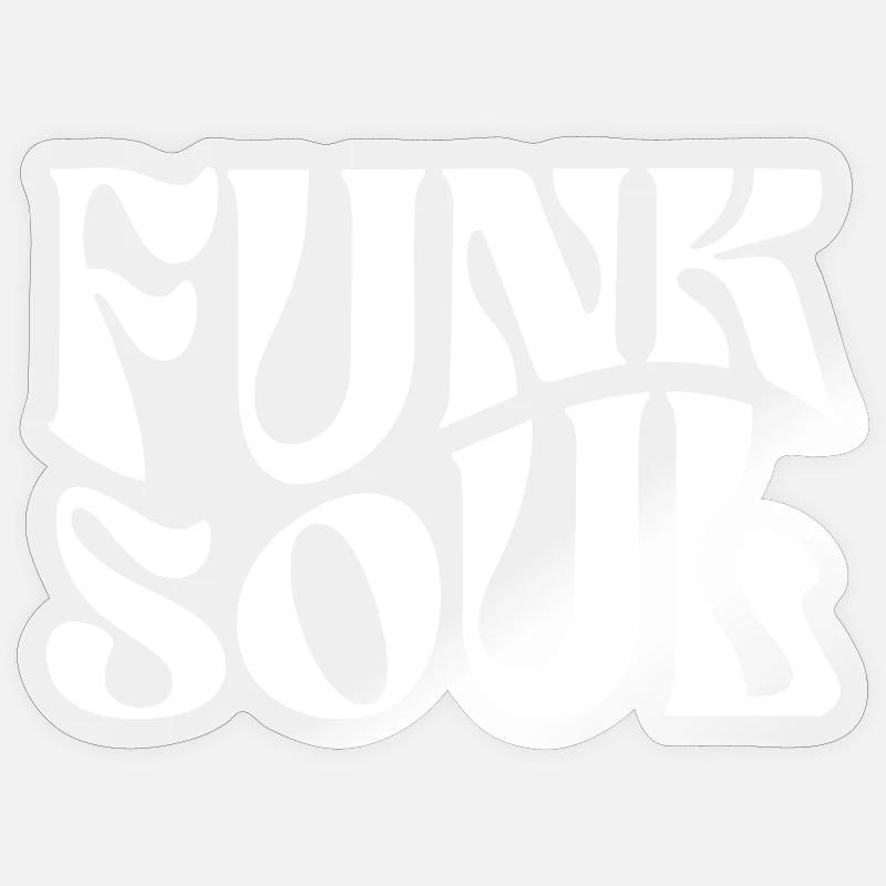 Funk Soul Bold Retro-Typografie - Sticker Größe S (10 x 10 cm) - Transparent glänzend
