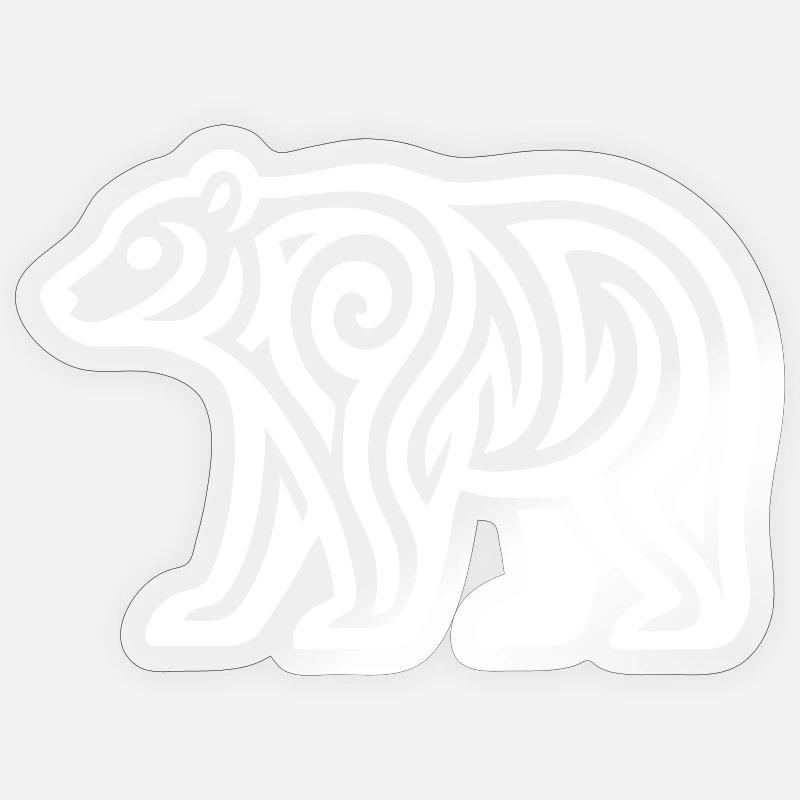 Just a White Bear #1 / JustN-imal - Sticker taille S (10 x 10 cm) - brillant transparent