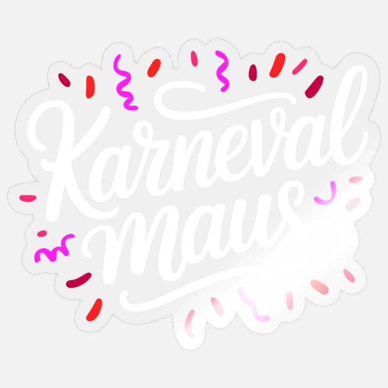 Souris de carnaval - Sticker taille S (10 x 10 cm) - brillant transparent