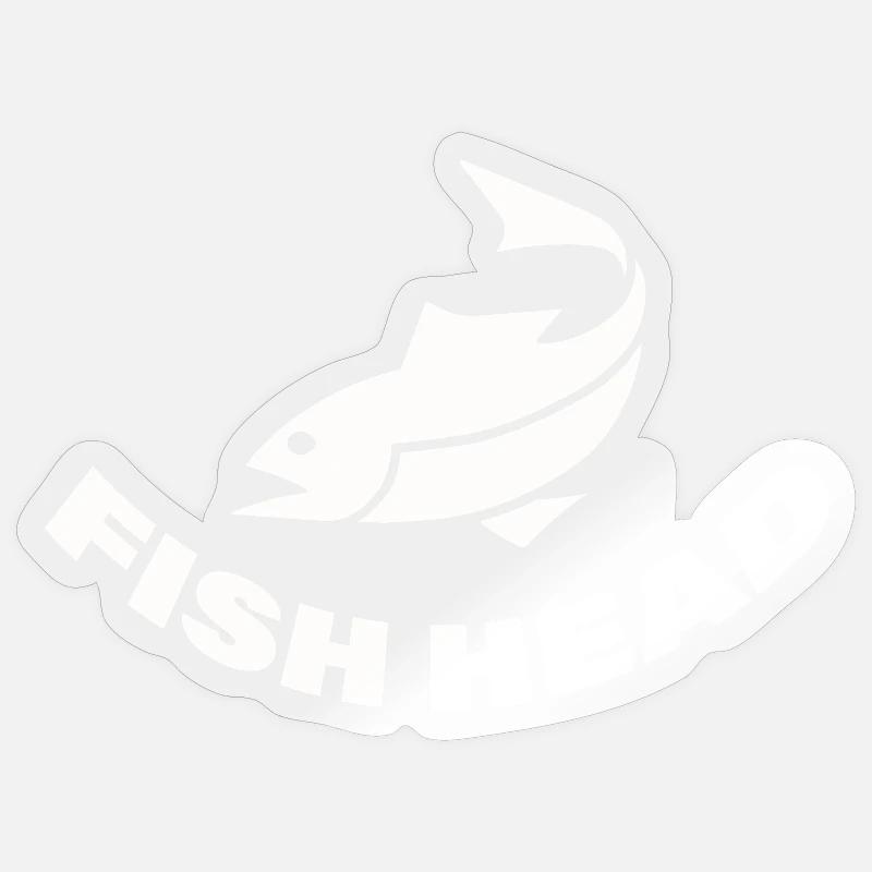 FISH HEAD - Sticker Größe S (10 x 10 cm) - Transparent glänzend