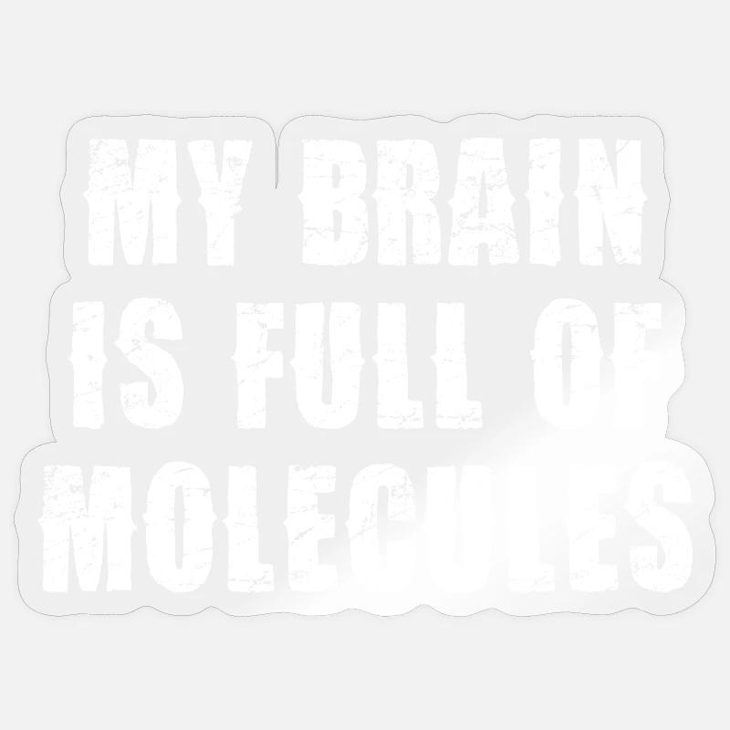 Brain full of molecules Sticker size S (10 x 10 cm)