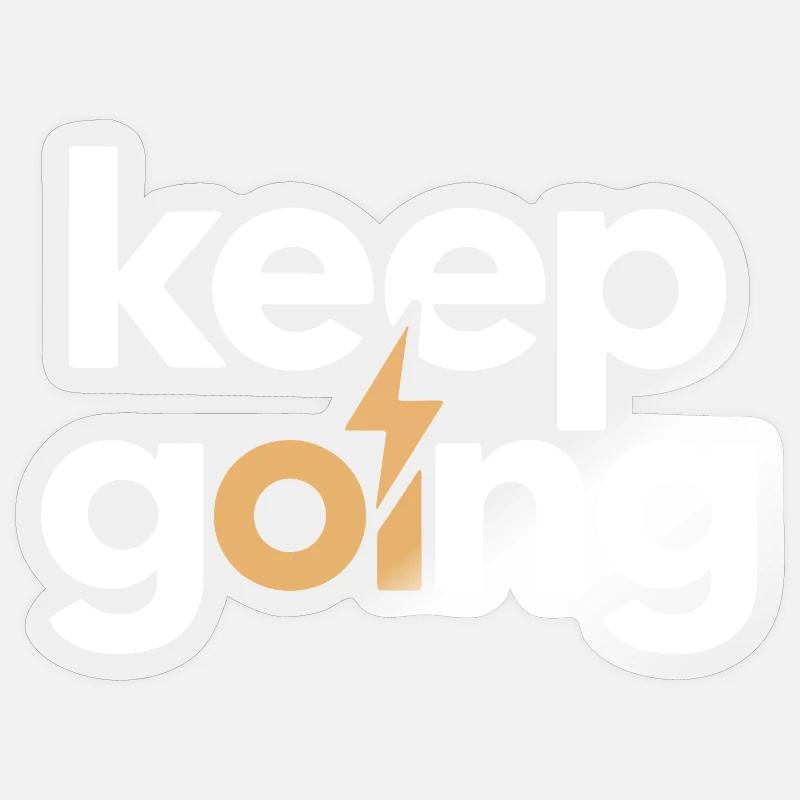 Keep Going - Motivation & Energie Blitz Sticker Größe S (10 x 10 cm)