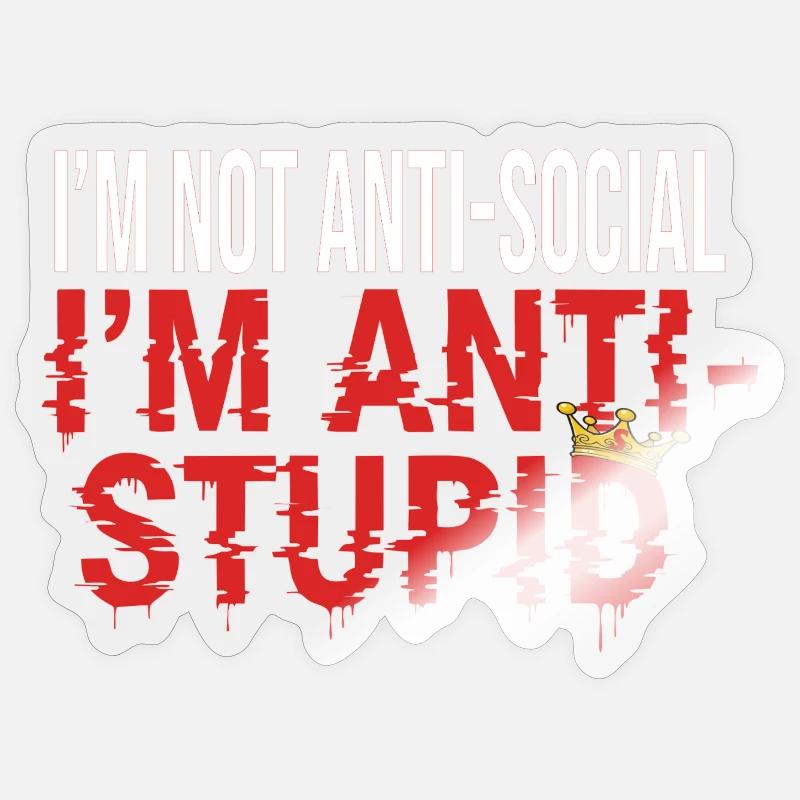 PAS ANTISOCIAL - Sticker taille S (10 x 10 cm) - brillant transparent
