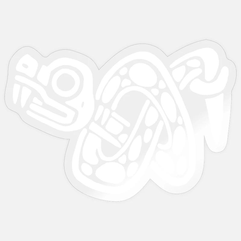 Noeud de serpent blanc - Sticker taille S (10 x 10 cm) - brillant transparent