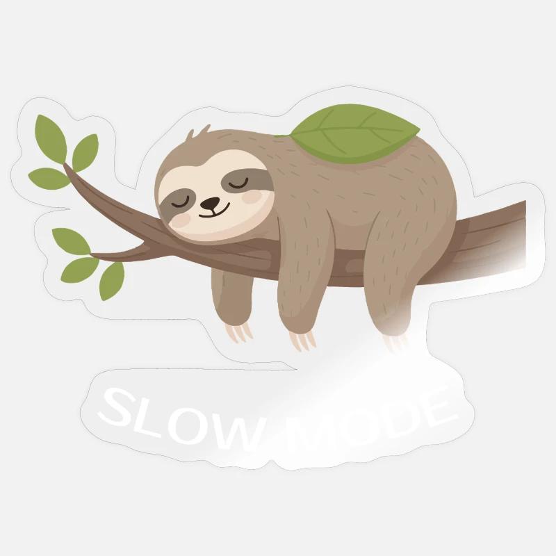 Slow Mode Sloth on Branch Sticker size S (10 x 10 cm)