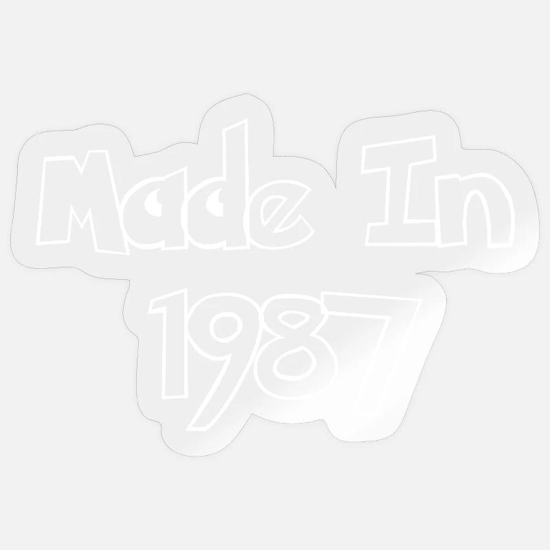 Made In 1987 Retro Sketch - Sticker Größe S (10 x 10 cm) - Transparent glänzend