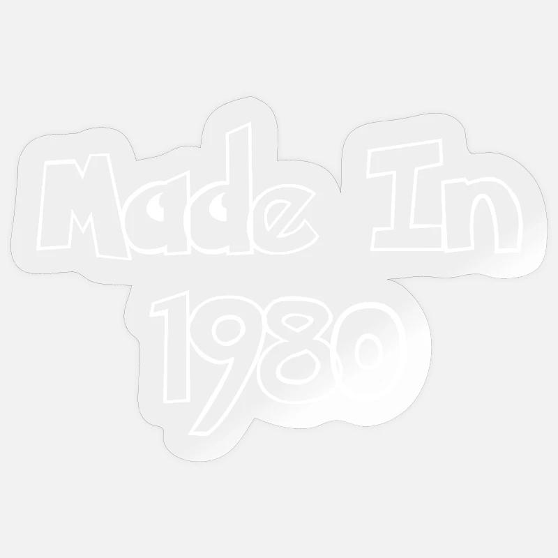 Construit en 1980 - Sticker taille S (10 x 10 cm) - brillant transparent