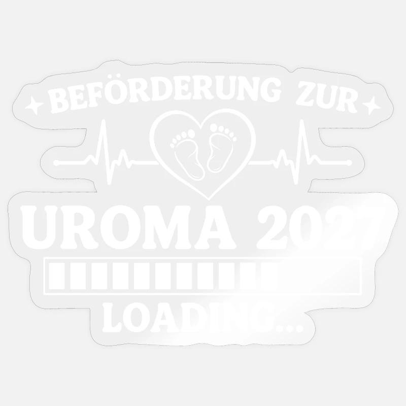 Uroma 2027 Loading – Beförderung zur Urgroßmutter - Sticker Größe S (10 x 10 cm) - Transparent glänzend