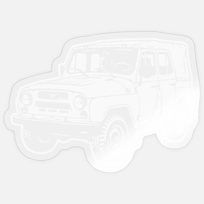 UAZ Geländefahrzeug (Differenzbild) - Sticker Größe S (10 x 10 cm) - Transparent glänzend