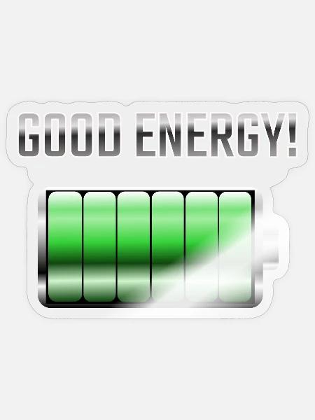 Gute Energie - Sticker Größe S (10 x 10 cm) - Transparent glänzend