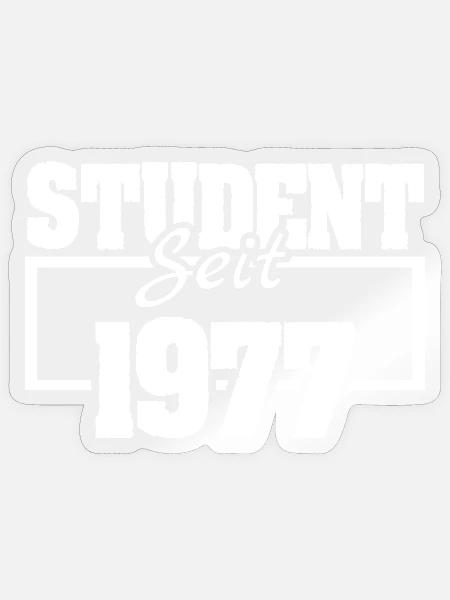 Student 1977 - Sticker Größe S (10 x 10 cm) - Transparent glänzend