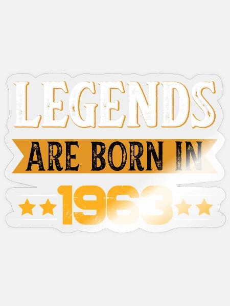 Birthday born in 1963 - Sticker Größe S (10 x 10 cm) - Transparent glänzend