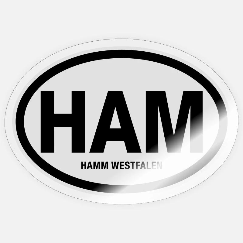 HAM Hamm Westfalen - Sticker Größe S (10 x 10 cm) - Transparent glänzend