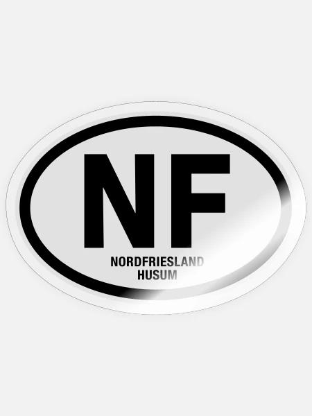 NF Nordfriesland Husum - Sticker Größe S (10 x 10 cm) - Transparent glänzend