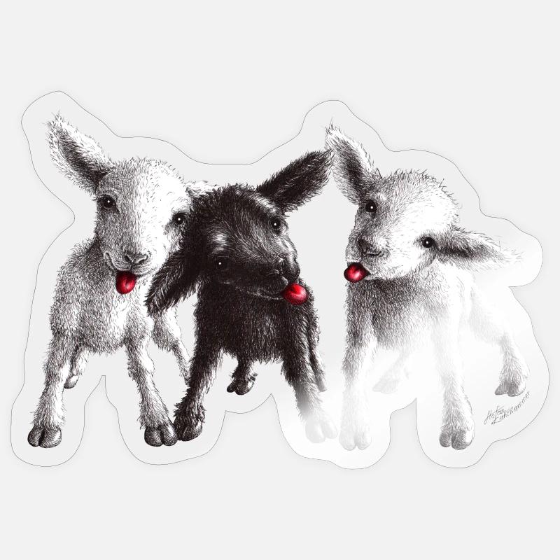 freche schafe Sticker Größe S (10 x 10 cm)