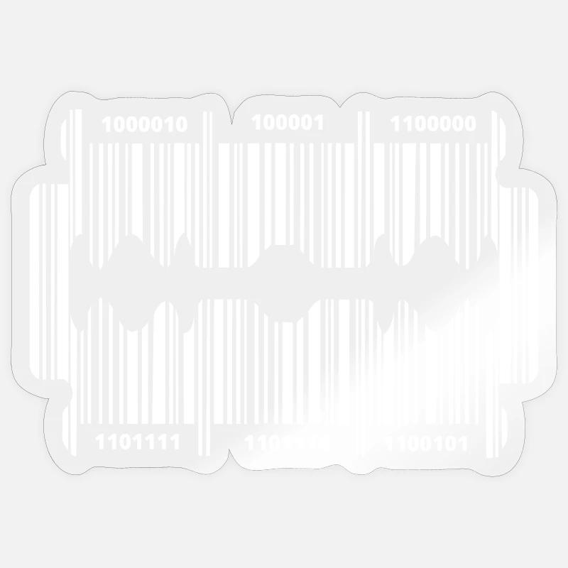 Lame de rasoir avec code - Sticker taille S (10 x 10 cm) - brillant transparent