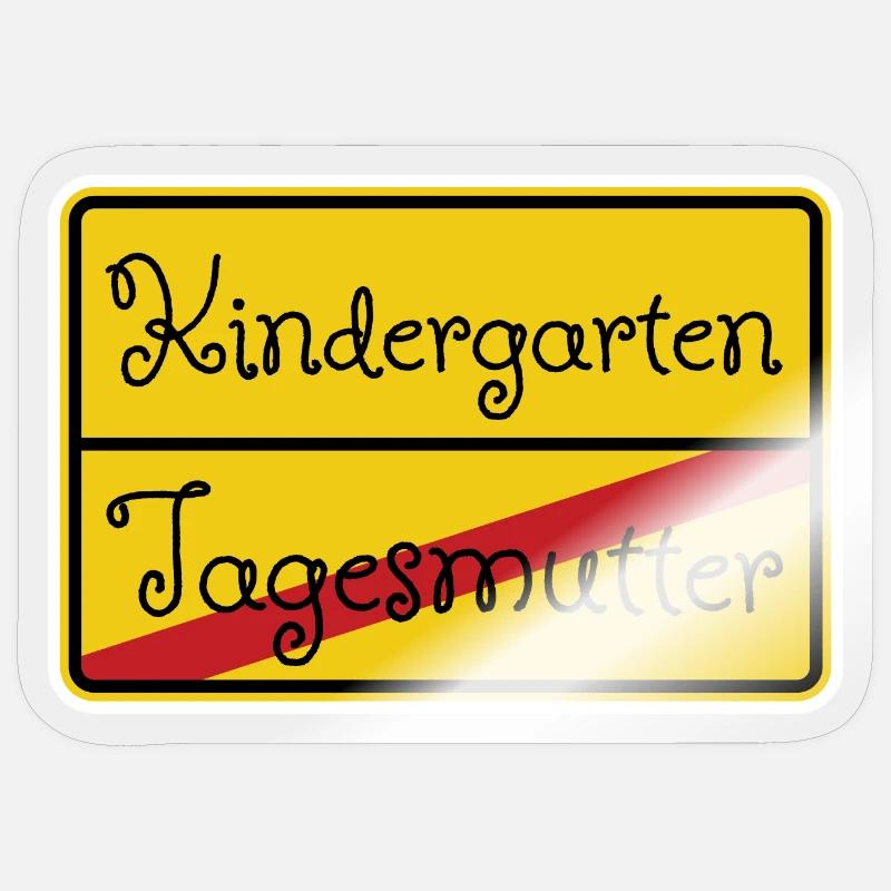 Tagesmutter Kindergarten Ortsschild Abschied - Sticker Größe S (10 x 10 cm) - Transparent glänzend