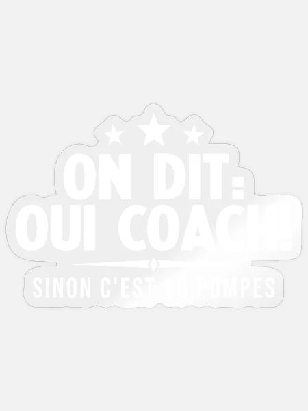 On Dit Ouii Coach Humour Coaching Sportif Cadeau - Sticker taille S (10 x 10 cm) - brillant transparent