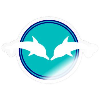 Delfin Delphine - Sticker Größe S (10 x 10 cm) - Transparent glänzend - Vorne
