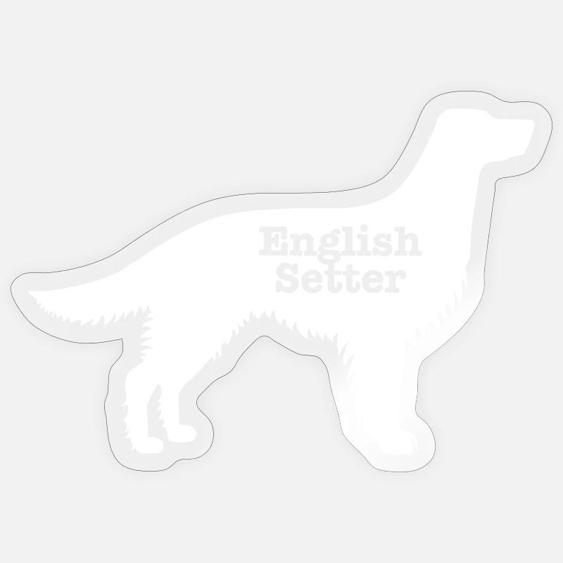 Englisch Setter - Sticker Größe S (10 x 10 cm) - Transparent glänzend