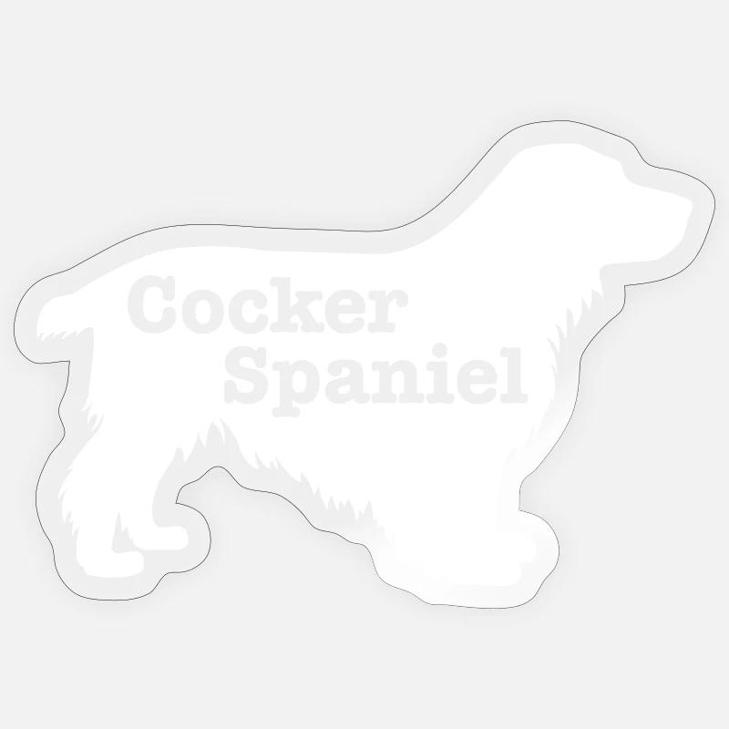 Cocker Spaniel - Sticker taille S (10 x 10 cm) - brillant transparent