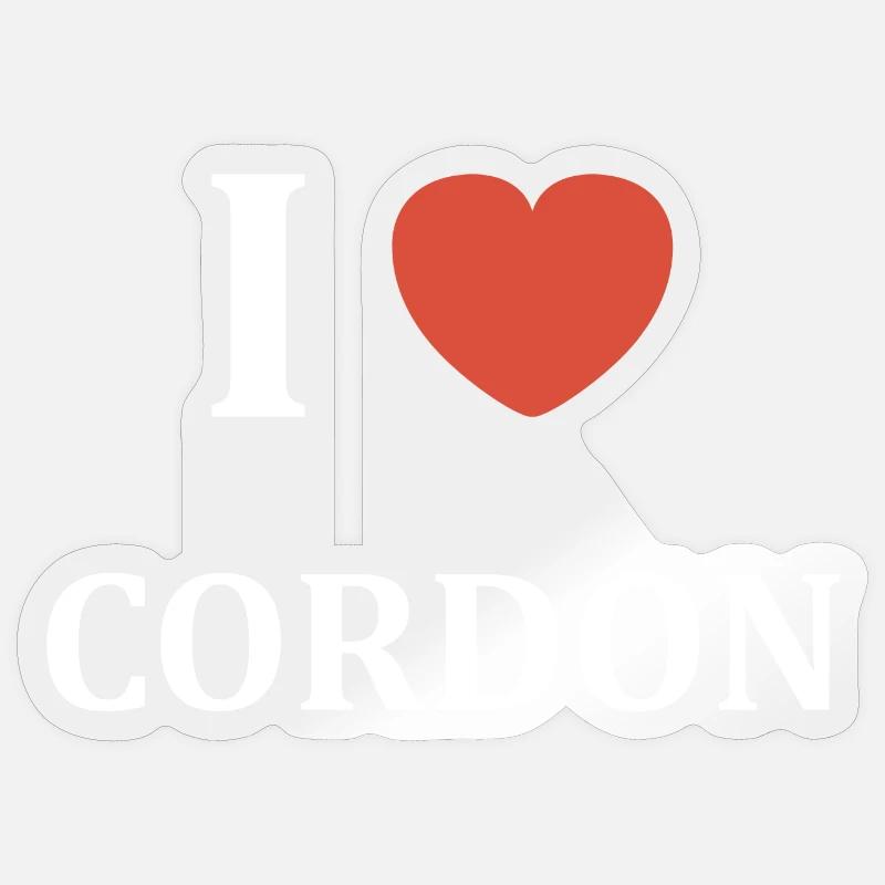 i love Cordon Sticker taille S (10 x 10 cm)