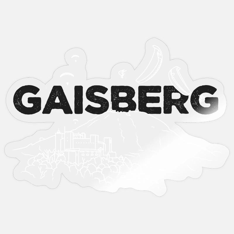 Gaisberg Paragliding - Sticker Größe S (10 x 10 cm) - Transparent glänzend