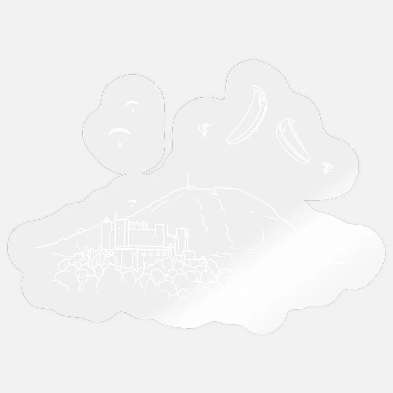 Gaisberg Paraglididng - Sticker taille S (10 x 10 cm) - brillant transparent
