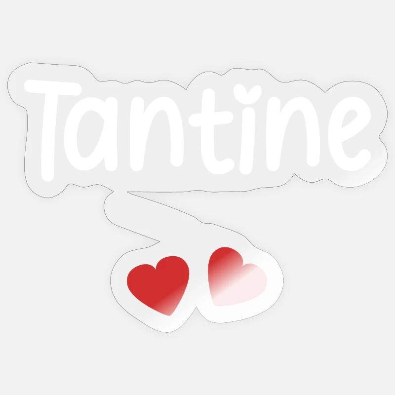 Tantine - Sticker taille S (10 x 10 cm) - brillant transparent