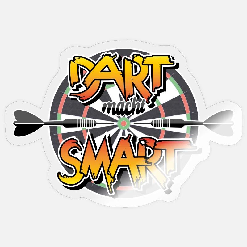La fléchette vous rend heureux - Sticker taille S (10 x 10 cm) - brillant transparent