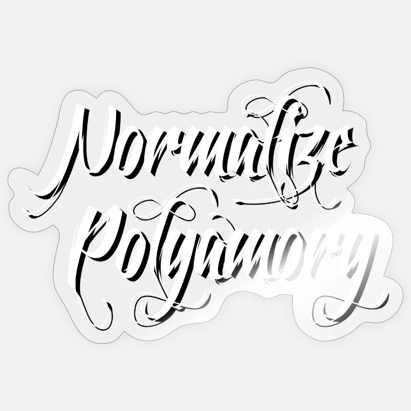 Normaliser le polyamour | Polyamoureux *blackwhite » Sticker taille S (10 x 10 cm)