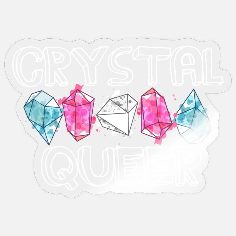 Crystal Queer Trans Pride Rainbow Crystals Sticker size S (10 x 10 cm)
