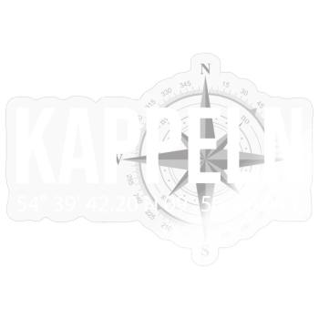 Koordinaten Kappeln - Sticker Größe S (10 x 10 cm) - Transparent glänzend - Vorne