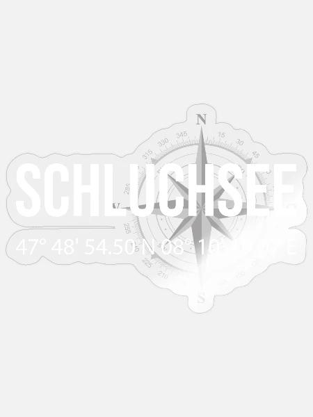 Koordinaten Schluchsee - Sticker Größe S (10 x 10 cm) - Transparent glänzend