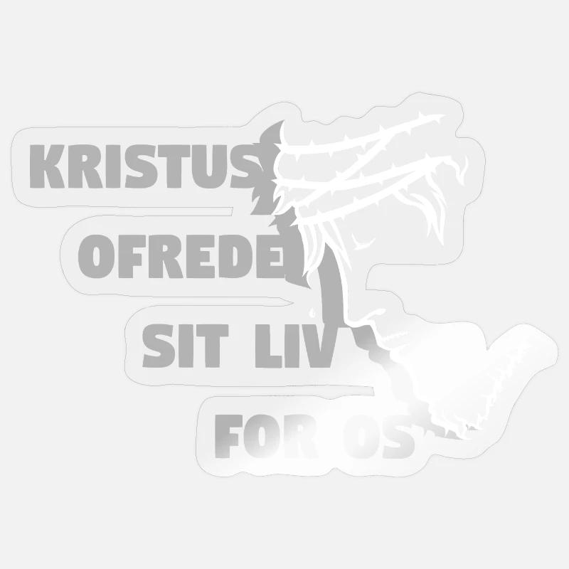 Christ Died for Us - Danish Sticker size S (10 x 10 cm)