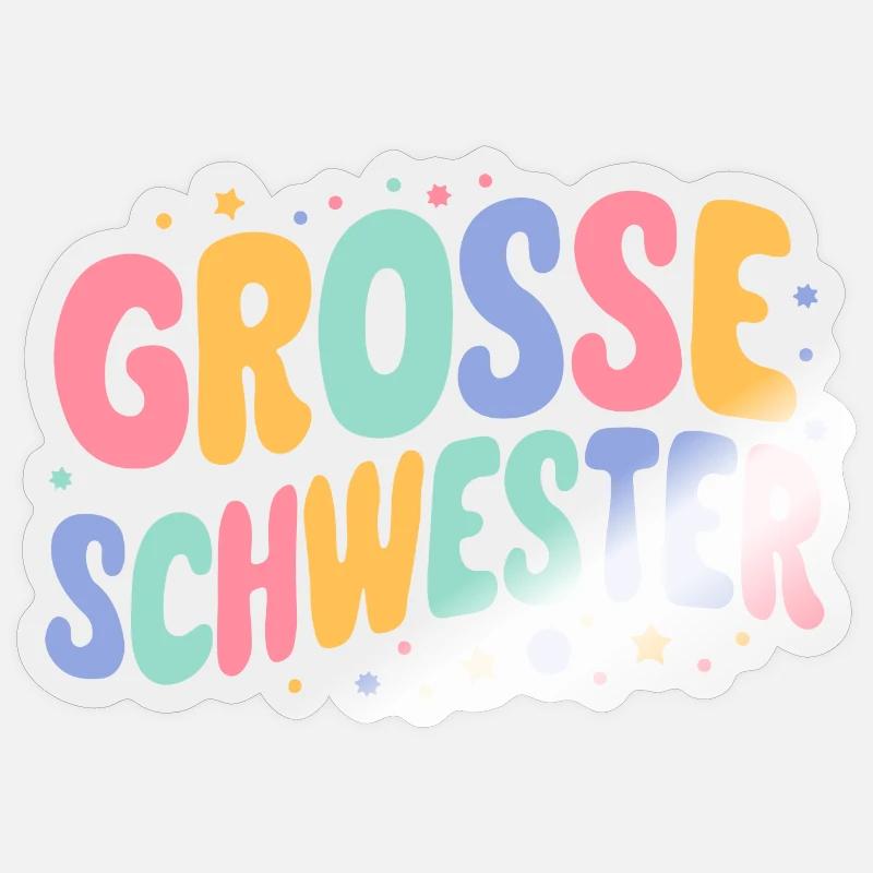 Große Schwester Beste Geschenkidee Geburtstag - Sticker Größe S (10 x 10 cm) - Transparent glänzend