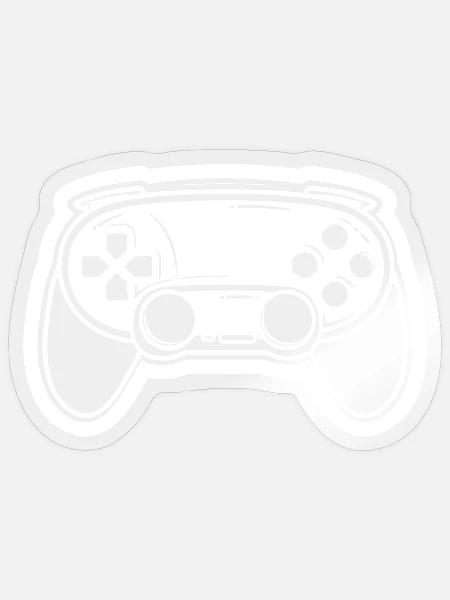 Video Game Controller Drawing - Sticker size S (10 x 10 cm) - transparent glossy
