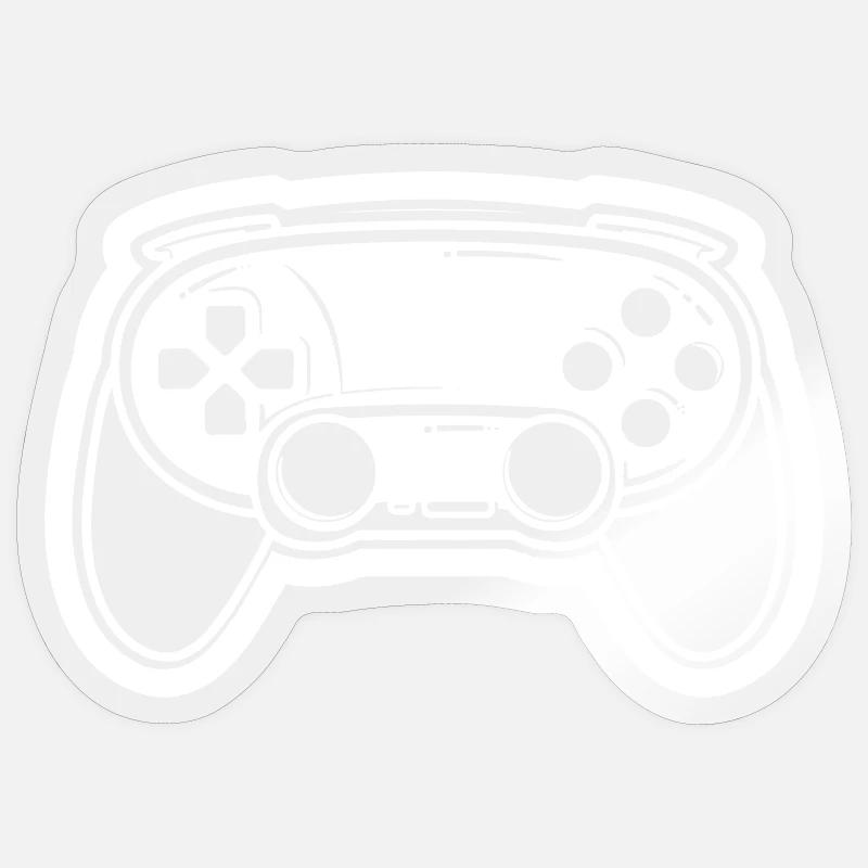 Videospiel Controller Zeichnung - Sticker Größe S (10 x 10 cm) - Transparent glänzend