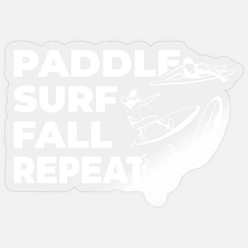 Paddle Surf Automne Répétition - Sticker taille S (10 x 10 cm) - brillant transparent