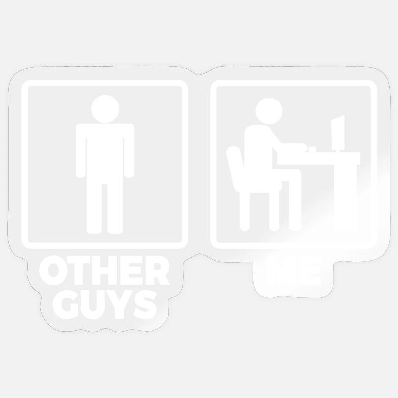 Software Engineer Stick Figures - Sticker size S (10 x 10 cm) - transparent glossy
