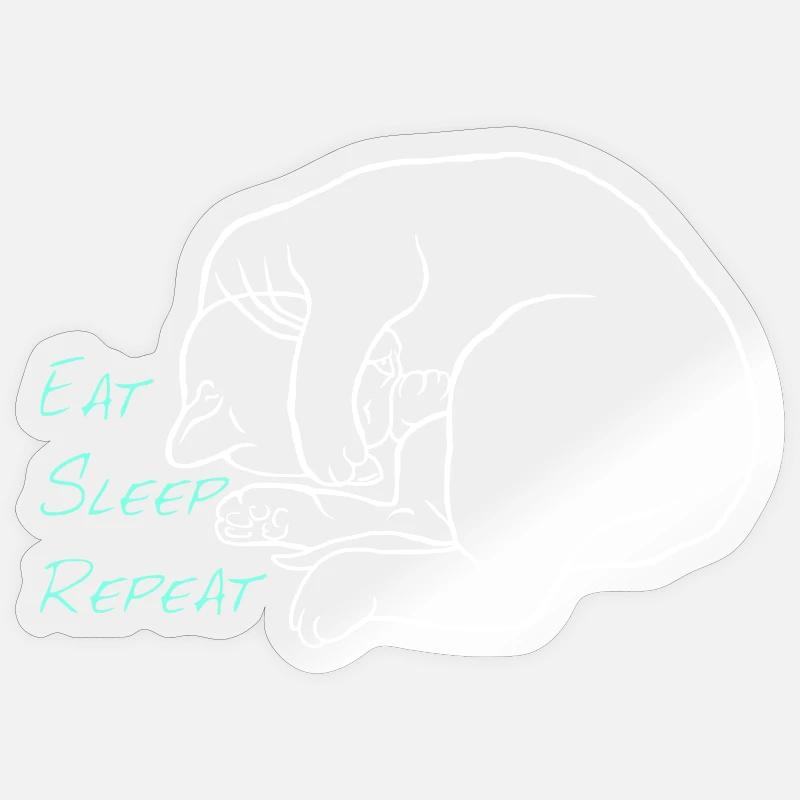 Eat sleep repeat - Sticker size S (10 x 10 cm) - transparent glossy